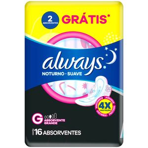 Absorvente Always Noturno Suave Com Abas Com 16 Unidades Leve Mais Pague Menos