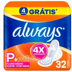 Absorvente Always Super Proteção Suave Com Abas Com 32 Unidades Leve Mais Pague Menos