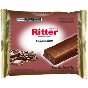 Barra de Ceral Ritter Capuccino 60g Contém 3 Unidades
