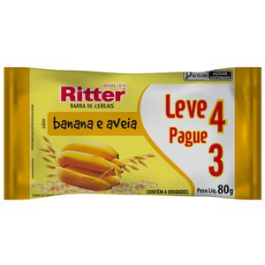Barra de Ceral Ritter Banana e Aveia 80g Leve 4 Pague 3