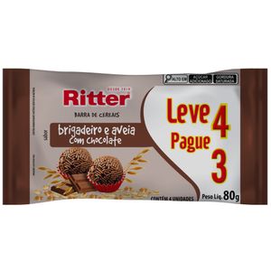 Barra de Ceral Ritter Brigadeiro e Aveia 80g Leve 4 Pague 3