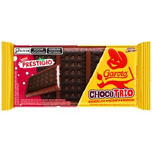 Chocolate ao Leite Recheio Prestígio Garoto Chocotrio Pacote 90g
