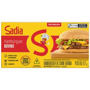 Hambúrguer Bovino Sadia 672g