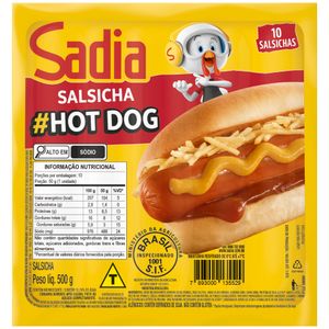 Salsicha Hot Dog Sadia 500g 10 Unidades