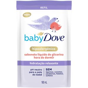 Sabonete Líquido de Glicerina Hidratação Relaxante Dove Baby Hora de Dormir Sachê 180ml