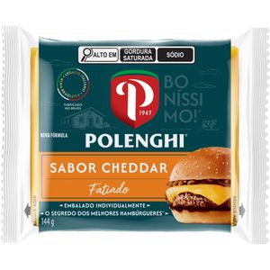 Queijo Processado UHT Fatiado Cheddar Polenghi 144g