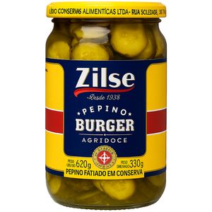 Pepino Burguer Zilse 330g Fatiado