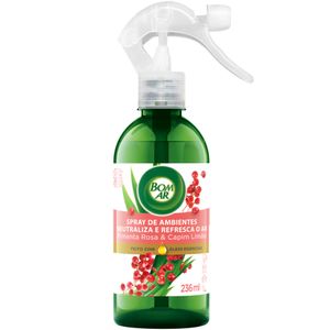 Neutralizador de Odores Pimenta-Rosa & Capim-Limão Bom Ar Frasco 236ml Borrifador