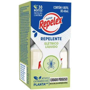 Repelente Líquido Elétrico 30 Noites Repelex Caixa 40ml Refil