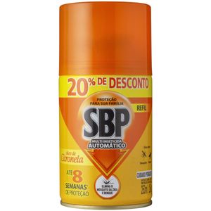 Multi-Inseticida Automático Óleo de Citronela SBP Frasco 250ml Spray Refil Grátis 20% de Desconto