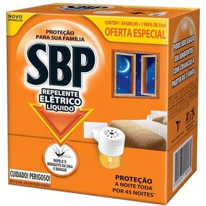 Kit Aparelho Elétrico + Refil Repelente Líquido SBP 32,9ml