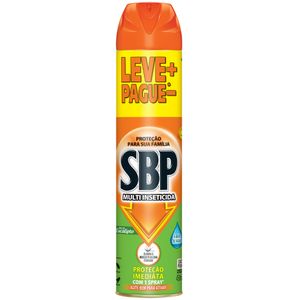 Multi-Inseticida Aerossol à Base de Água Óleo de Eucalipto SBP Frasco 450ml Spray Leve Mais Pague Menos
