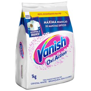 Tira-Manchas Pó Vanish Oxi Action Crystal White Pacote 1kg Refil Econômico