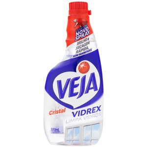 Limpa-Vidro Cristal Veja Vidrex Frasco 500ml Refil