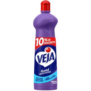 Limpador Multiuso com Álcool Lavanda Veja Gold Squeeze 500ml Grátis 10% de Desconto