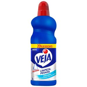 Limpador Limpeza Pesada com Álcool Original Veja Frasco 1l Grátis 20% de Desconto