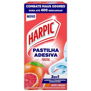 Detergente Sanitário Pastilha Adesiva Frutal Harpic 3 Unidades