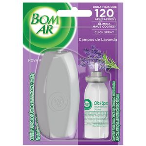 Aparelho e Neutralizador de Odores Campos de Lavanda Click Spray Bom Ar Blister 12ml Refil