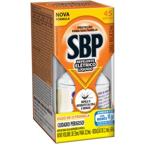 Repelente Líquido Elétrico Óleo de Citronela SBP Caixa 32,9ml Refil