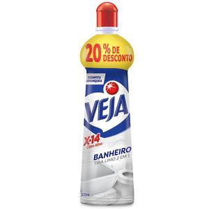 Desinfetante Banheiro Tira-Limo Veja X-14 Squeeze 500ml Grátis 20% de Desconto