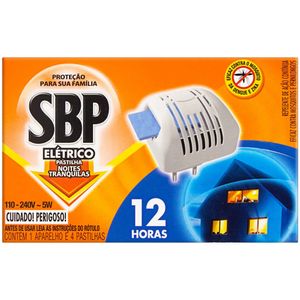 Repelente Elétrico Pastilha 12 Horas contém 1 Aparelho e 4 Pastilhas, SBP