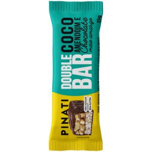Barra de Nuts Vegana Coco e Amendoim Cobertura Chocolate Meio Amargo Zero Açúcar Pinati Double Bar Pacote 35g