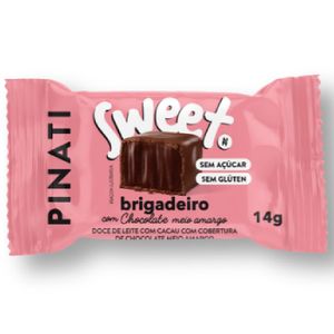 Doce de Leite Brigadeiro Cobertura Chocolate Meio Amargo Zero Açúcar Pinati Sweet Bite Pacote 14g