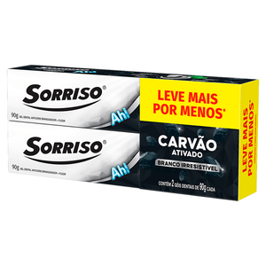 Creme Dental Sorriso 90g C/2 Carvao L+P-