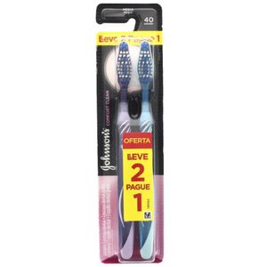 Escova Dental Comfort Clean Média Johnson's Leve 2 Pague 1