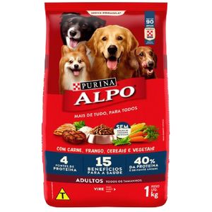 Ração Alpo Todos Os Tamanhos Adultos Carne, Frango, Cereais E Vegetais 1Kg