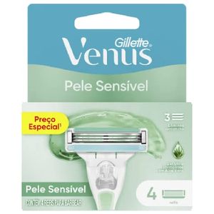Carga Para Aparelho De Depilar Gillette Venus Pele Sensível Com 4 Unidades