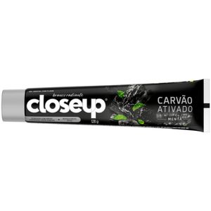 Gel Dental Carvão Ativado Menta Closeup Branco Radiante Bisnaga 128g Tamanho Econômico