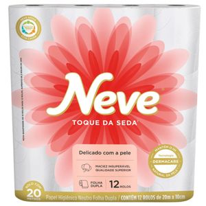 Papel Higiênico Neve Com 12 Unidades Rolos Com 20m