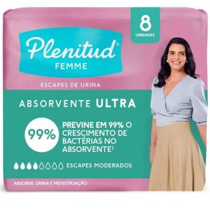 Absorvente Com Abas Plenitud Femme Ultra Pacote 8 Unidades