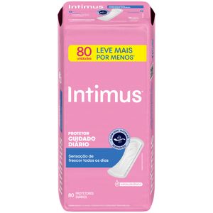 Protetor Diário Sem Abas Respirável Intimus Cuidado Diário Pacote 80 Unidades Leve Mais Pague Menos