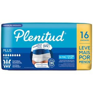 Roupa Íntima Descartável Unissex Plenitud Plus G/XG Pacote 16 Unidades Leve Mais Pague Menos