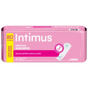 Protetor Diário Sem Abas Respirável Intimus Discreto Pacote 80 Unidades Leve Mais Pague Menos