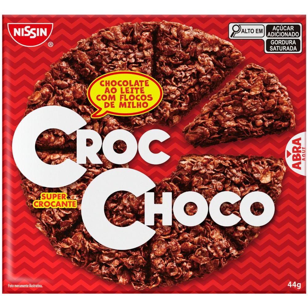 choco出品 Chocolate Ao Leite Com Flocos De Milho Nissin Croc Choco Caixa 44g
