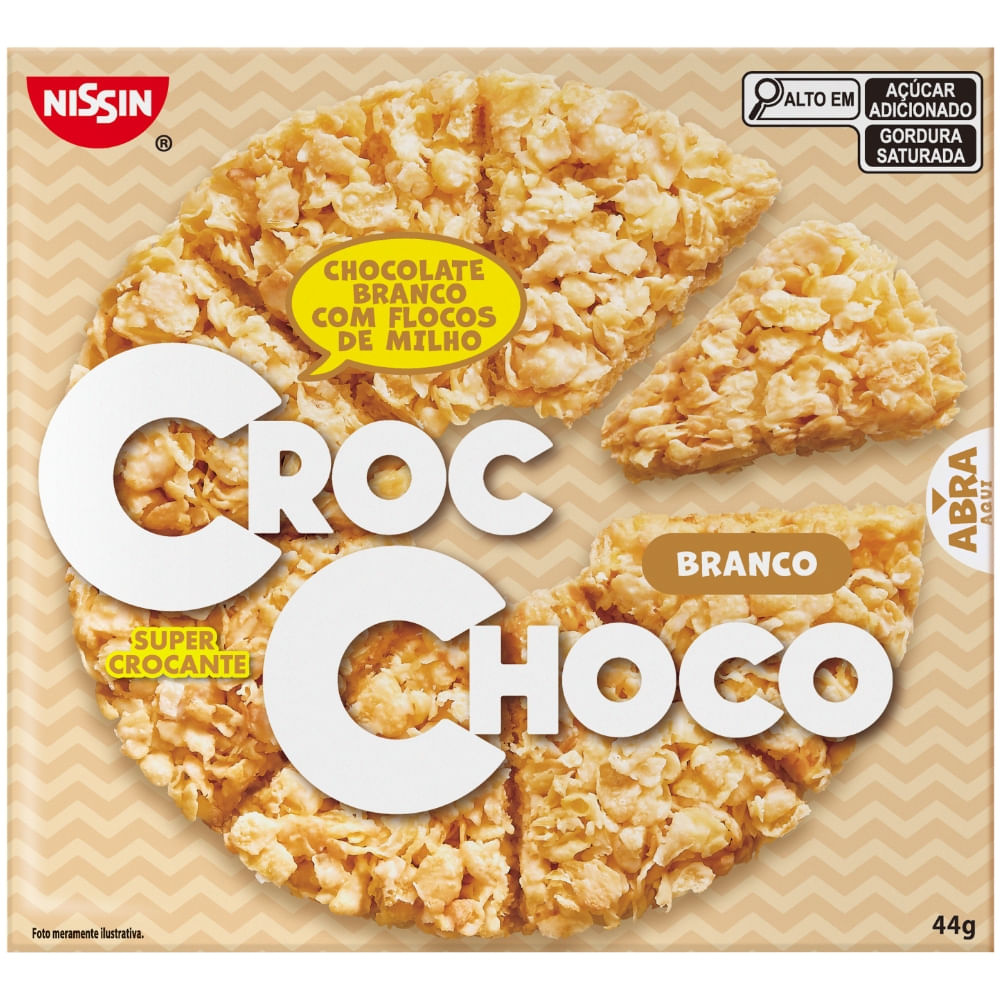 Chocolate Branco Com Flocos De Milho Nissin Croc Choco Caixa 44g