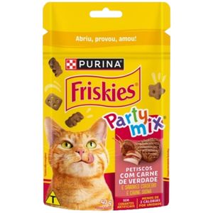 Petisco para Gatos com Carne Cordeiro e Carne Suína Purina Friskies Party Mix Pouch 40g