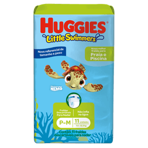 Fralda Descartável Infantil Praia & Piscina Huggies Little Swimmers P-M Pacote 11 Unidades