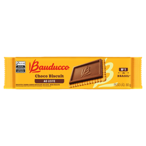 Biscoito ao Leite Bauducco Choco Biscuit Pacote 80g