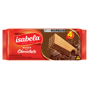 Biscoito Wafer Recheio Chocolate Isabela Pacote 100g
