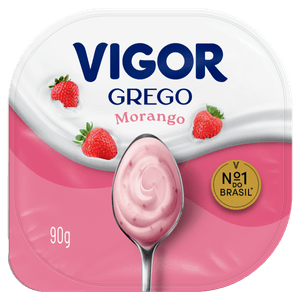 Iogurte Grego Morango Vigor Pote 90g