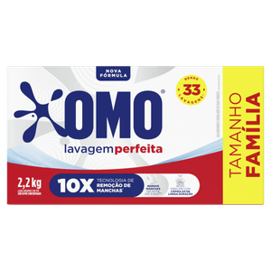 Lava-Roupas Pó Omo Lavagem Perfeita Caixa 2,2kg Tamanho Família