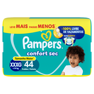 Fralda Pampers Confort Sec Fortbag Xxxg Com 44 Unidades Leve Mais Pague Menos