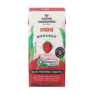 Bebida Orgânica de Castanha-de-Caju Morango A Tal da Castanha Mini 200 ml