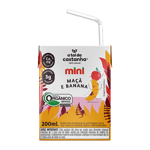 Bebida à Base de Castanha-de-Caju Orgânica Maçã e Banana A Tal da Castanha Mini Caixa 200ml